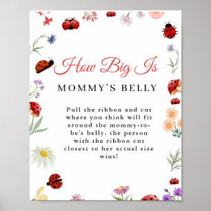 Poster Bug How Big is maman's ventre Baby shower Jeu