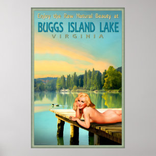 Poster Buggs Island Lake Virginia Marilyn Monroe Épinglé