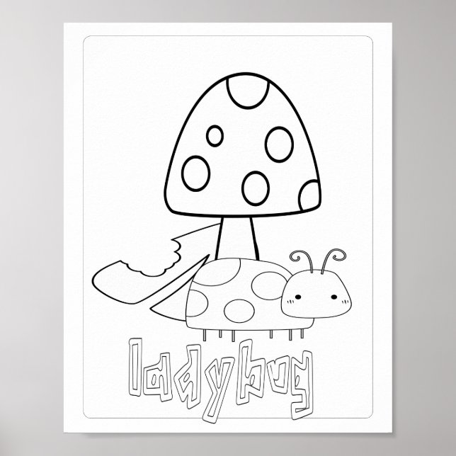 Poster Bugs Mignons à Colorier Lady Bug (Devant)