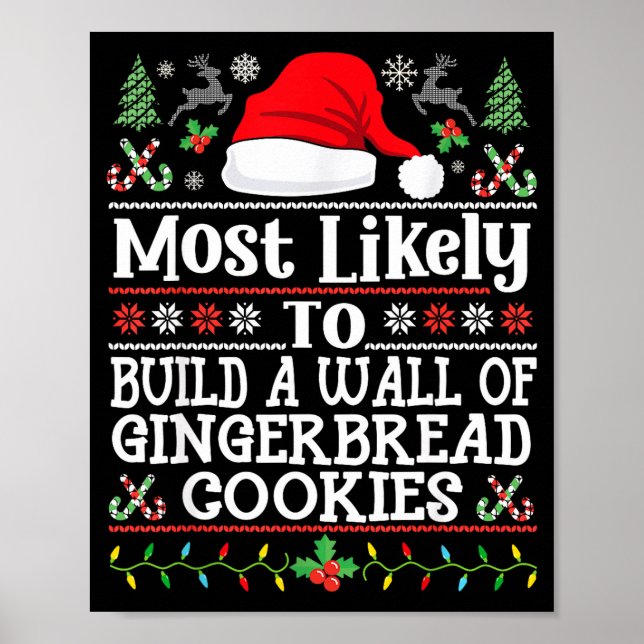 Poster Build A Wall Of Gingerbread Cookies - Christmas Re (Devant)