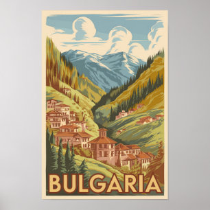 Poster Bulgarie Illustration Artistique Voyage Art Vintag