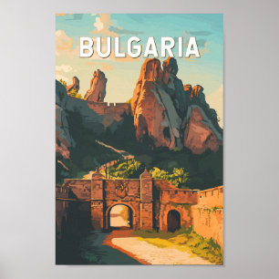 Poster Bulgarie Illustration Voyage Art Vintage