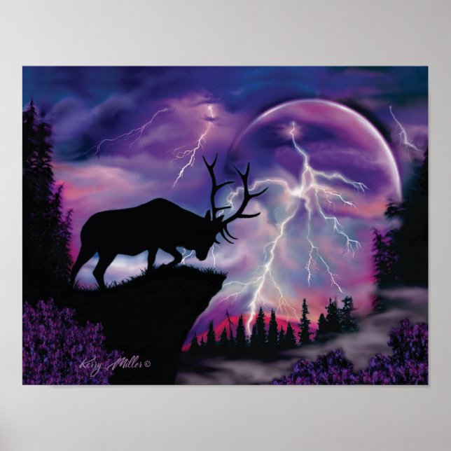 Poster Bull Elk (Devant)