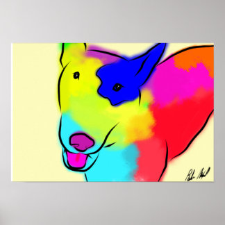 Poster Bull Terrier Abstrait