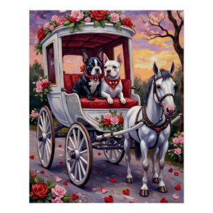 Poster Bull Terrier Chien Saint-Valentin