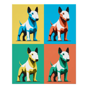 Poster Bull Terrier coloré