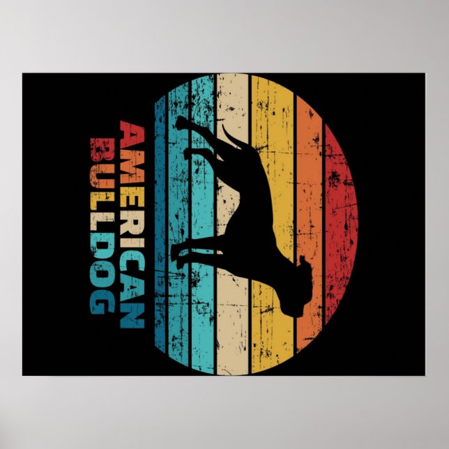 Poster Bulldog d'Amérique vintage (Devant)