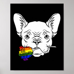 Poster Bulldog Gay pride Rose Lgbt-q Rainbow Frenchie Chi