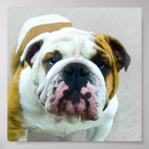 Poster Bulldog Painting - Joli art original chien