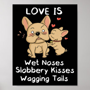 Poster Bulldog Papa Et Fils Baisent Aimer Mon Chien Dit C