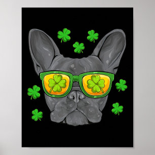 Poster Bulldog St Patrick's Day Frenchie Lover Hommes fem