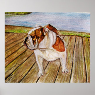 Poster Bulldog sur la promenade