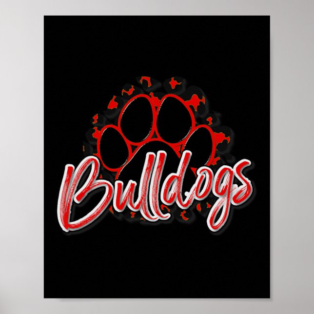 Poster Bulldogs Red Black Cheetah School (Devant)