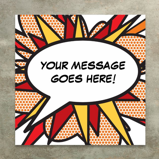 Poster Bulle de bande dessinée de message personnalisé (Personalized Message Comic Book Speech Bubble Poster
)