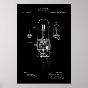 POSTER BULLE LÉGÈRE - EDISON - BREVET 1880