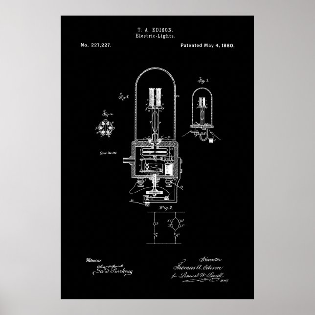 POSTER BULLE LÉGÈRE - EDISON - BREVET 1880 (Devant)