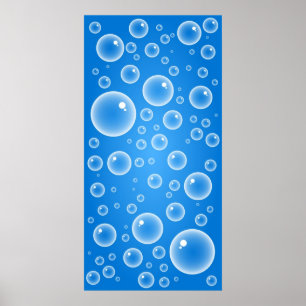Poster Bulles bleues