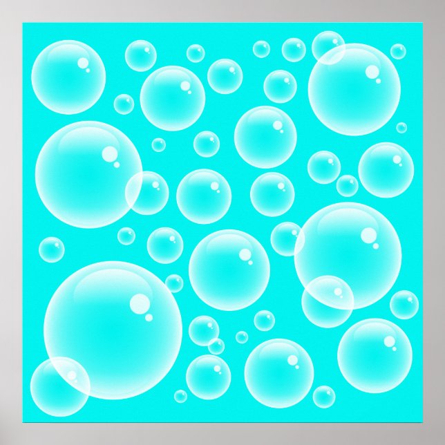 Poster Bulles bleues (Devant)