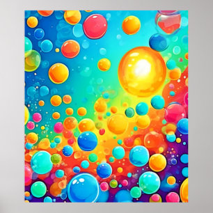Poster Bulles colorées Art flottant