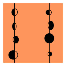 Bulles et lignes noires sur arrière - plan "peach 