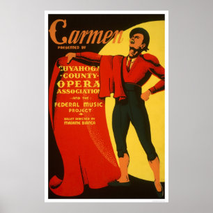 Poster Bullfighter Carmen 1939 WPA
