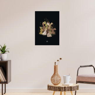 Poster BULRUSH RABBITS par Alexandra Dikaia
