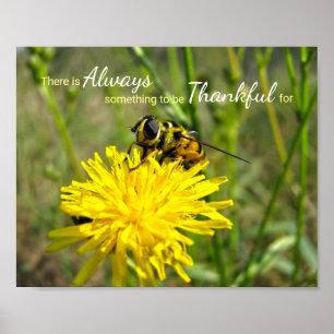 Poster Bumble Bee Jaune Dandelion Toujours Merci