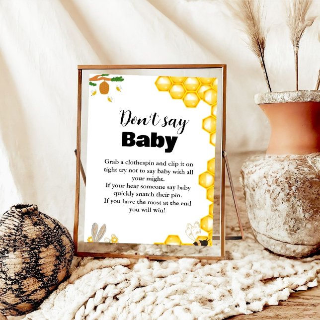 Poster Bumble Bee signe de la fête 'ne pas dire bébé' (Créateur téléchargé)