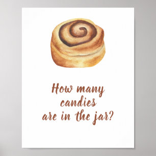 Poster Bun à la cannelle - devine combien de bonbons dans