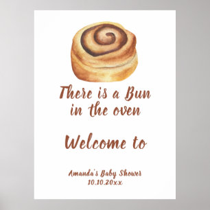 Poster Bun dans le Baby shower du four Bienvenue