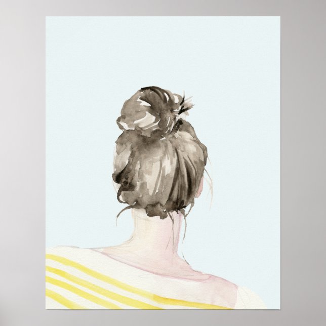 Poster Bun de noeud de cheveux Brown (Devant)