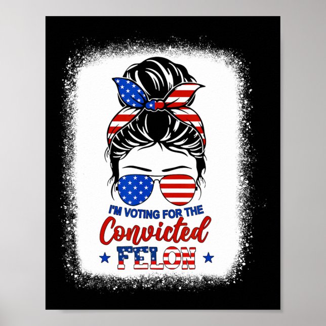 Poster Bun je vote pour la condamnée Trump criminelle fil (Devant)