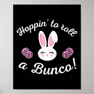 Poster Bunco de Pâques féminin Hop à lancer un dé Bunco