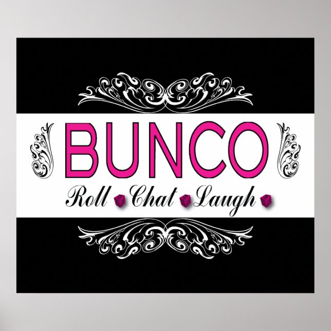 Poster Bunco, Rouleau, Conversation, Rire en rose, noir e (Devant)