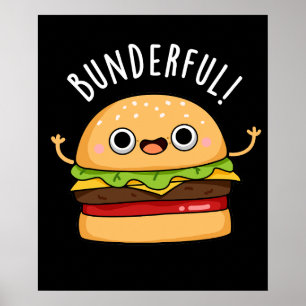 Poster Bunderny Burger Bun Pun Pun Dark BG