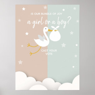 Poster Bundle of Joy Stork Gender Reveal Voting