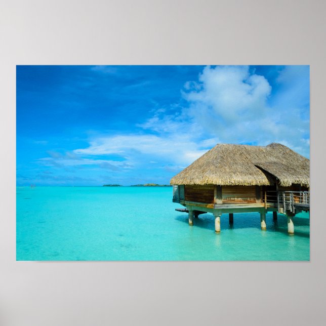 Poster Bungalow sur Bora Bora (Devant)