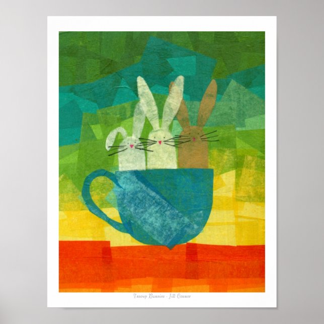 Poster Bunnies Teacup (Devant)