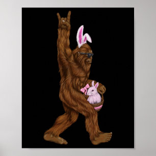 Poster Bunny Bigfoot Pâques Dans Un Byskis Amusant Dimanc