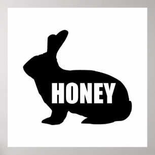 Poster Bunny de miel mignonne drôle