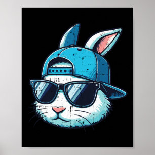 Poster Bunny de Pâques Visage Vendre Casquette Sungles Ra
