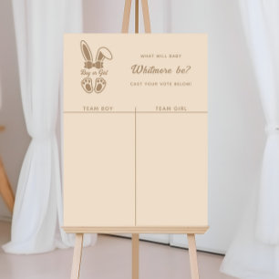 Poster Bunny Light Beige Genre Révéler Garçon ou Girl Gra