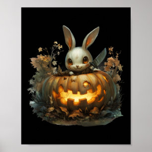 Poster Bunny Mayhem Déplaisant Halloween Bunny Citrouille