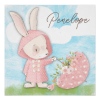 Bunny Rabbit Parapluie & Fleurs