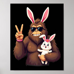Poster Bunny Sasquatch Bigfoot Sungles Pâques 1
