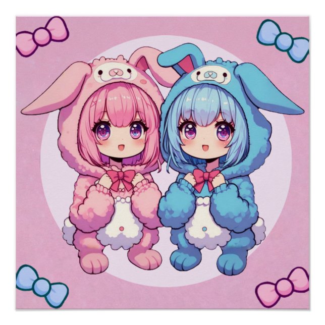 Poster Bunny Twins glossy (Devant)