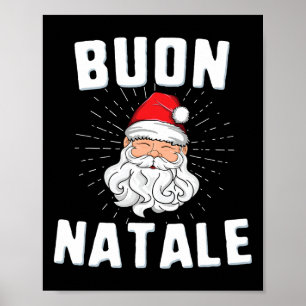Poster Buon natale christmasitaly italien père Noël babbo