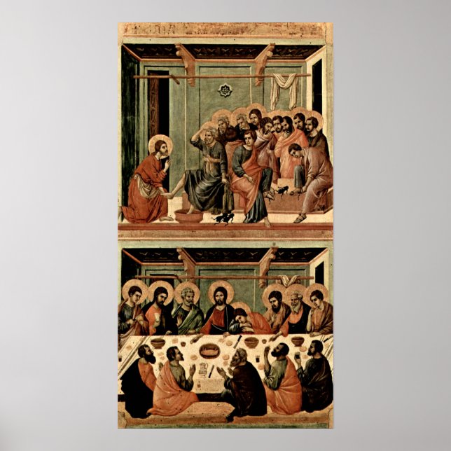 Poster Buoninsegna - Lavage de la Dernière soupe des pied (Devant)