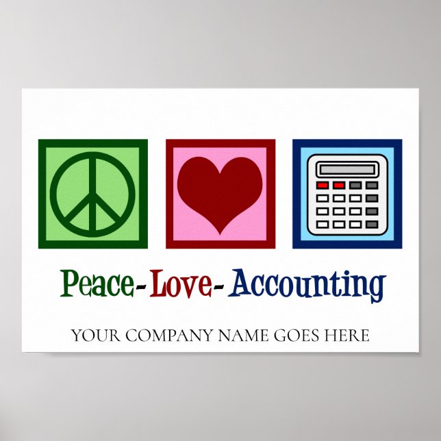 Poster Bureau de comptabilité Peace Love (Devant)