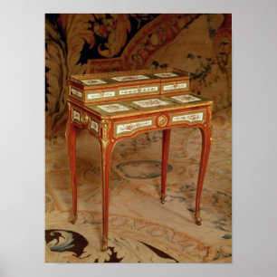 Poster Bureau de femme avec panneaux de porcelaine de Sev